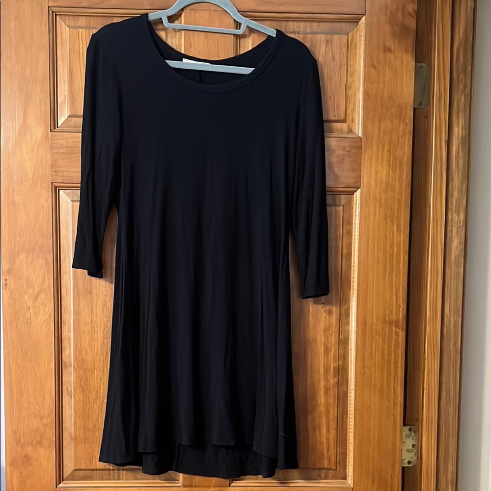 Black 3/4 Sleeve Crew Neck Dress for Work